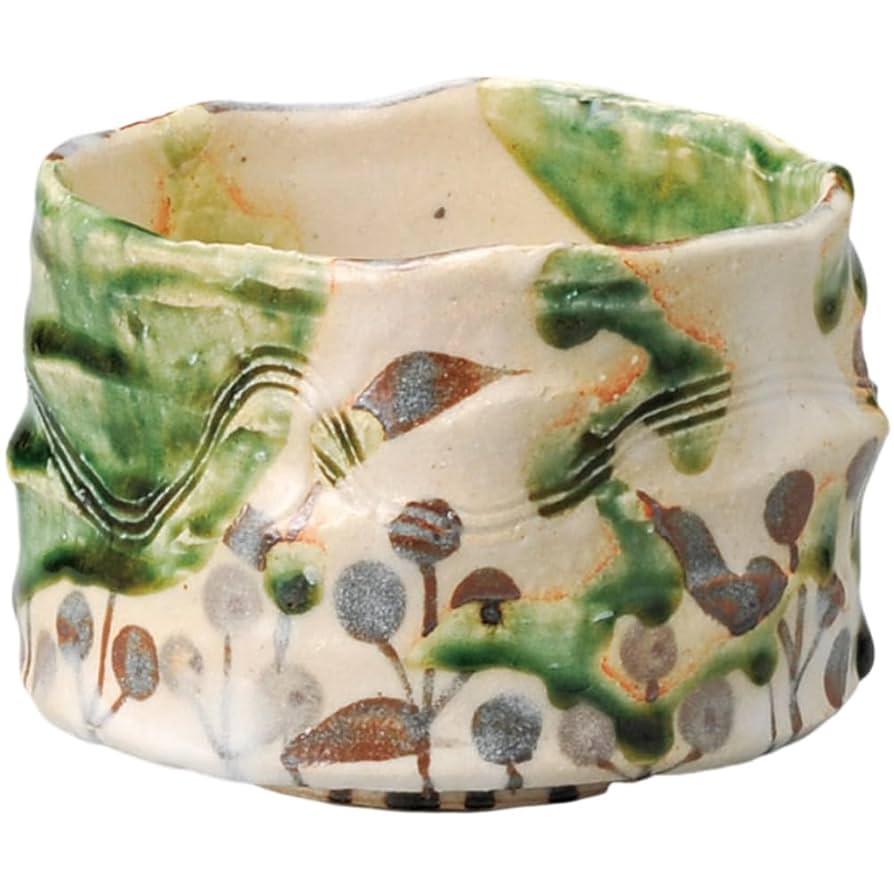 Amazon｜エールネット(Ale-net) 抹茶碗 抹茶茶碗 織部華文一口